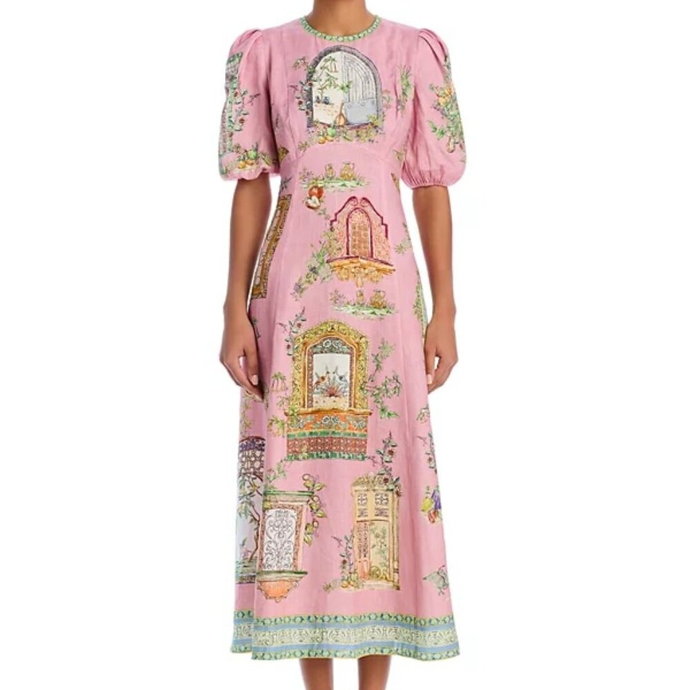 Alemais Monte Midi Dress US 6 (AU10) Brand New Linen